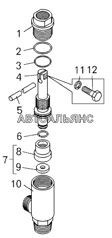 Кран запорный (75211-1032800-10);Stopcock