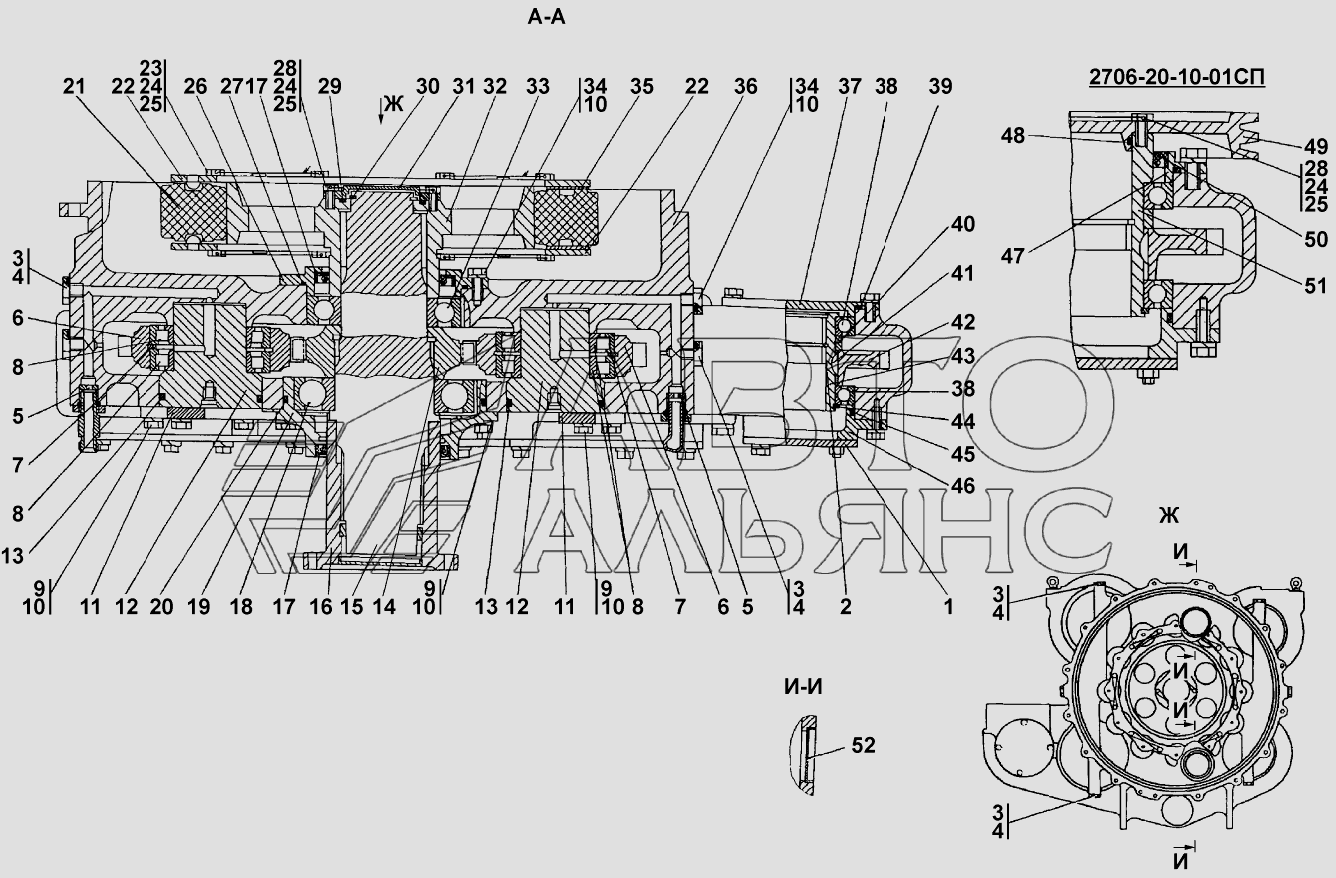 Редуктор привода насосов
