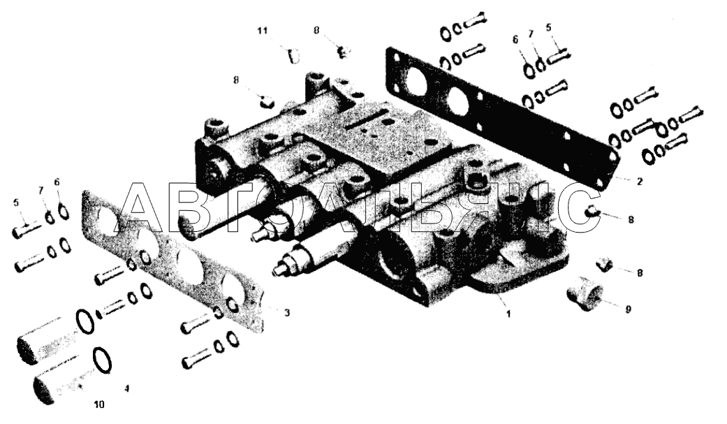 Коробка золотниковая. Крепление крышек, колпачки и пробки;Spool valve box. Covers, caps and plugs