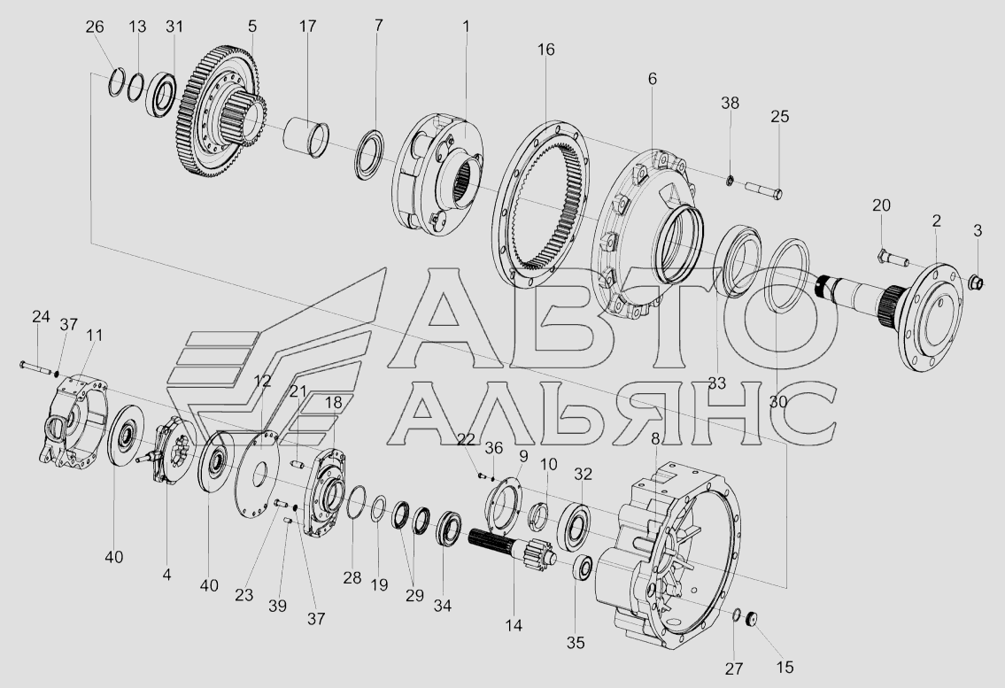 Редуктор бортовой КЗК-10-0107200-04