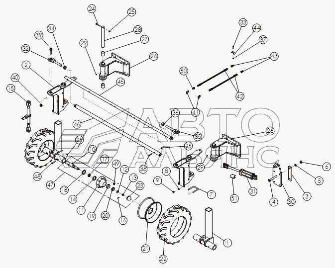 STEERABLE REAR STRUTS - 11.2 X 24 TIRES