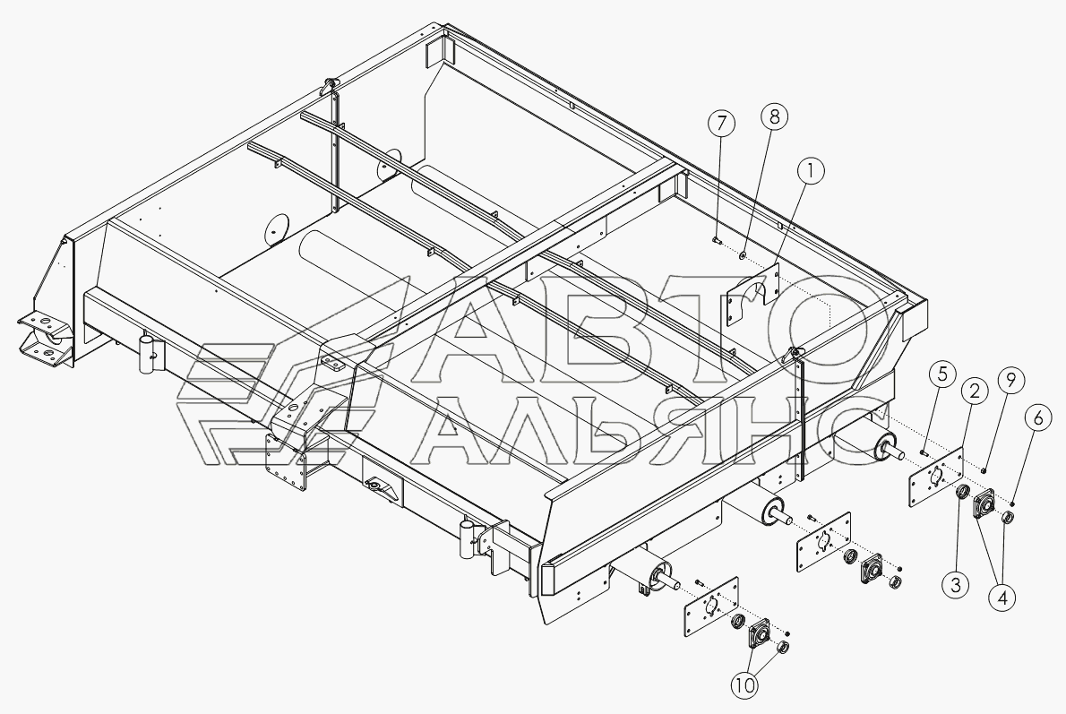 FLAIL TUBE MOUNTING: STEEL FRONT DRUM