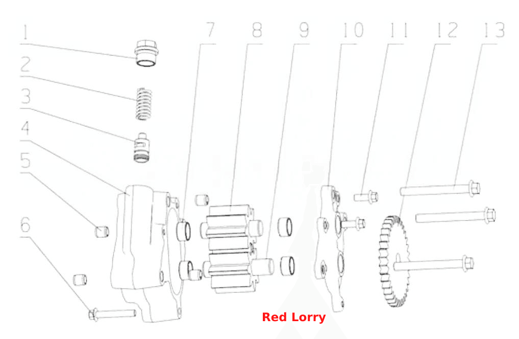 K6000- Oil pump assembly;Масляный насос в сборе