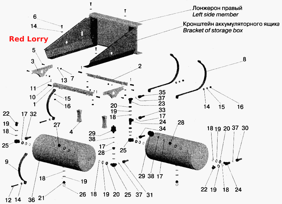 Установка ресивера и присоединительной арматуры МАЗ-642208, 642205