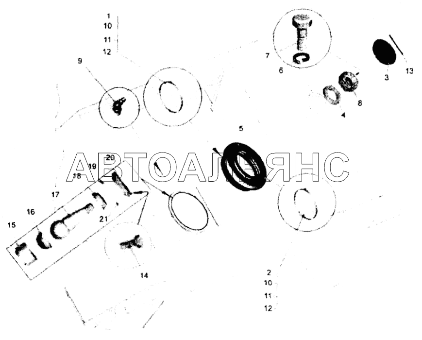 Установка центрального шарнира задней подвески;Mounting of rear suspension central joint