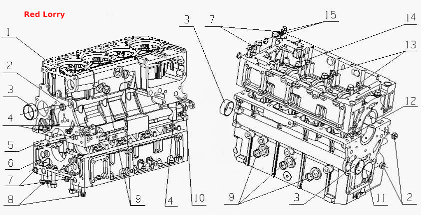 F6000- Блок цилиндров в сборе