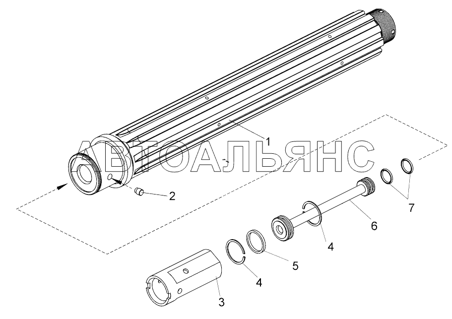 Вал реверсивный (диапазонный) (- , - );Reverse (range) haft