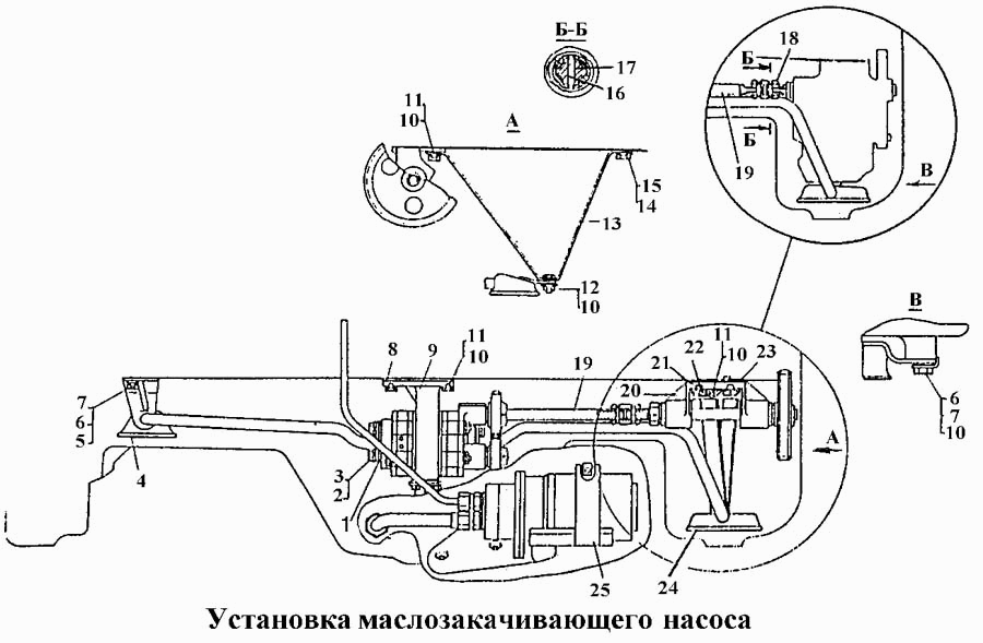 Установка маслозакачивающего насоса