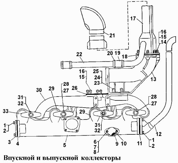Впускной и выпускной коллекторы