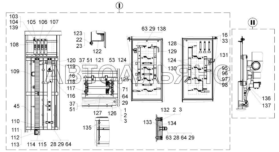 Шкаф с пускорегулирующей аппаратурой (75131-2112010-21);Cabinet with start-up control equipment