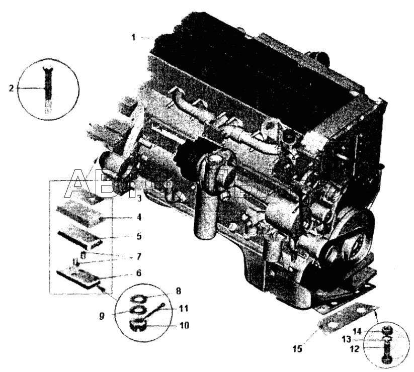 Установка двигателя;Mounting of engine