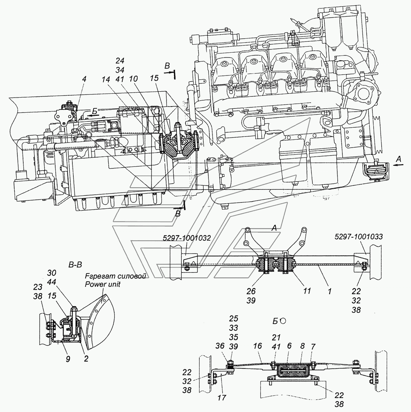 5297-1001001-40 Установка силового агрегата