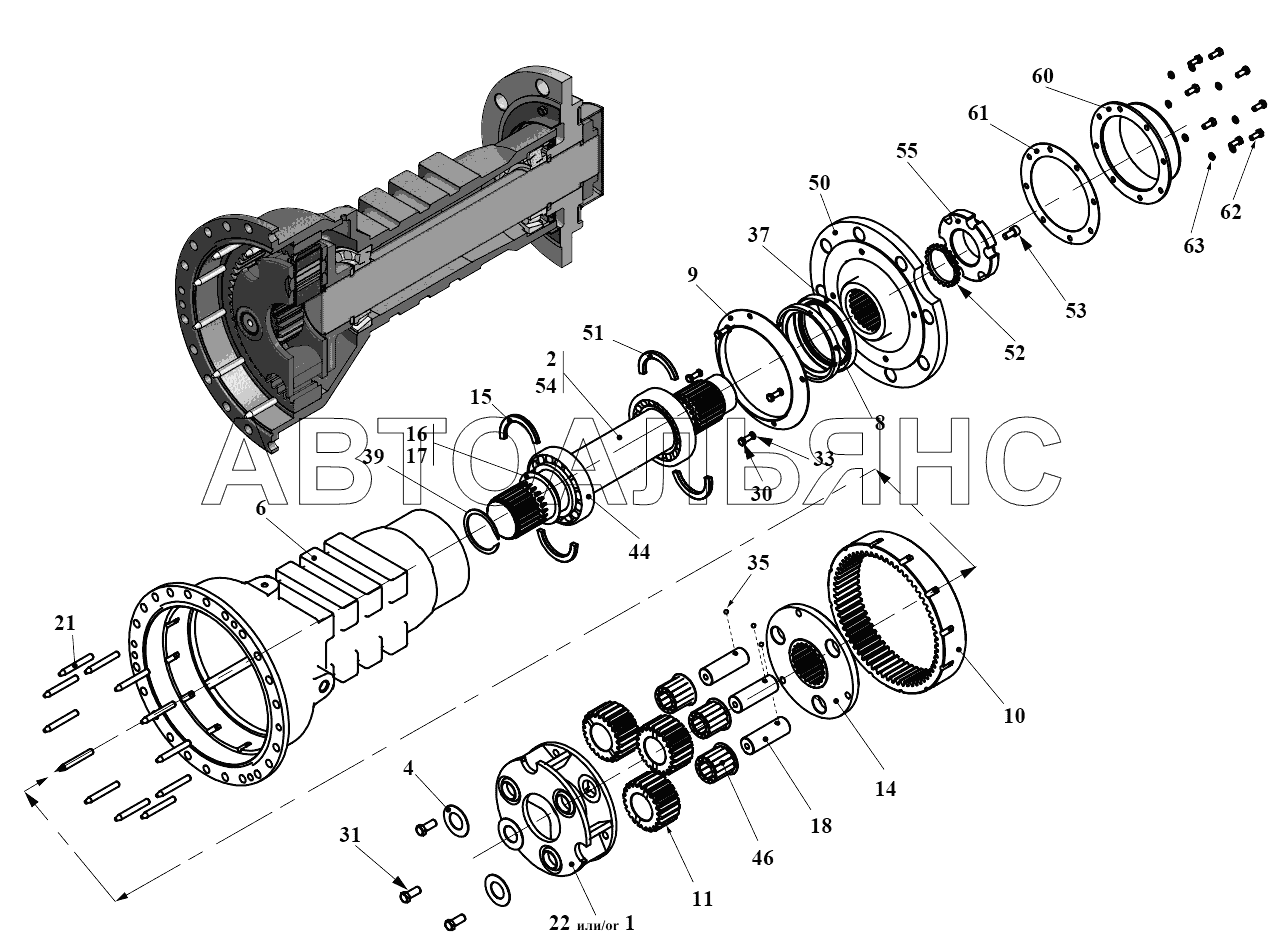 Редуктор планетарный ;Planetary reduction gear