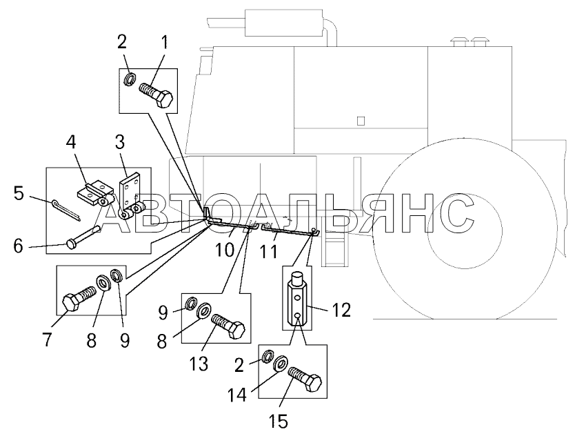 Установка брызговиков моторного отсека ;Mounting of the engine compartment mud guards