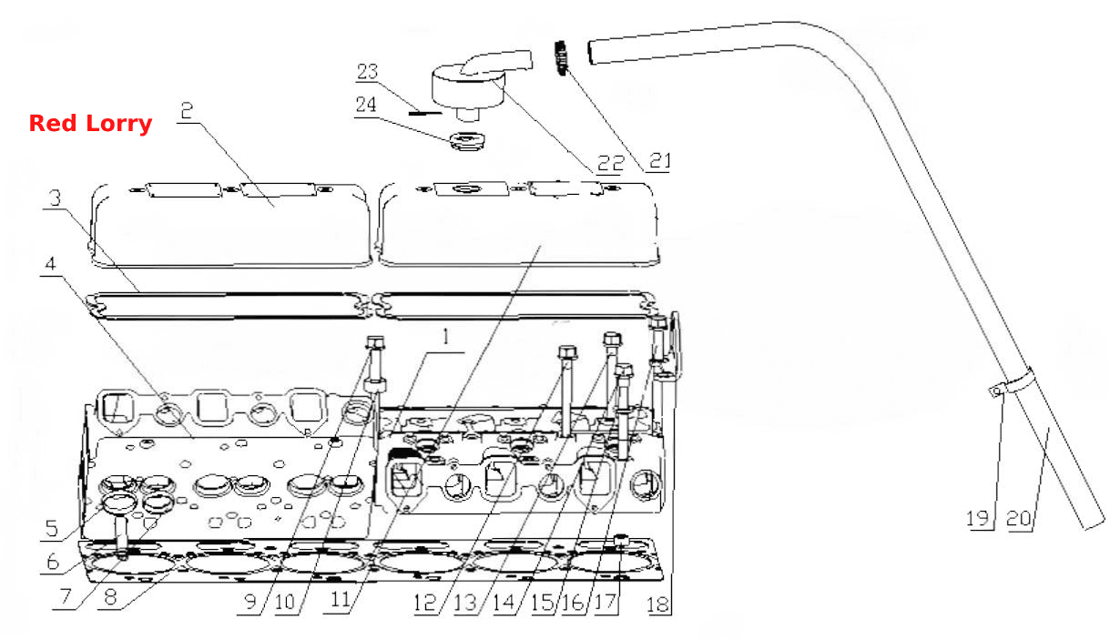 B7605-1003000/09 Cylinder Head& Cylinder Head Cover Assembly