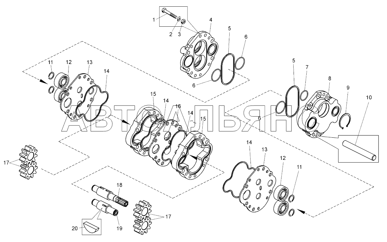Насос масляный передний ;Front oil pump