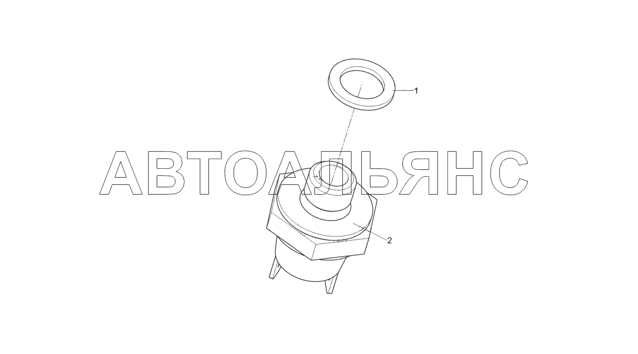 5297-3720001-51 Установка выключателя пневматического сигналов торможения