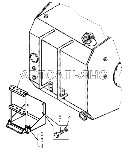 Установка площадки топливного бака (75131-8012005-10);Mounting of fuel tank decks