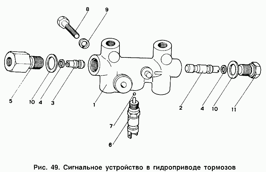 Сигнальное устройство в гидроприводе тормозов