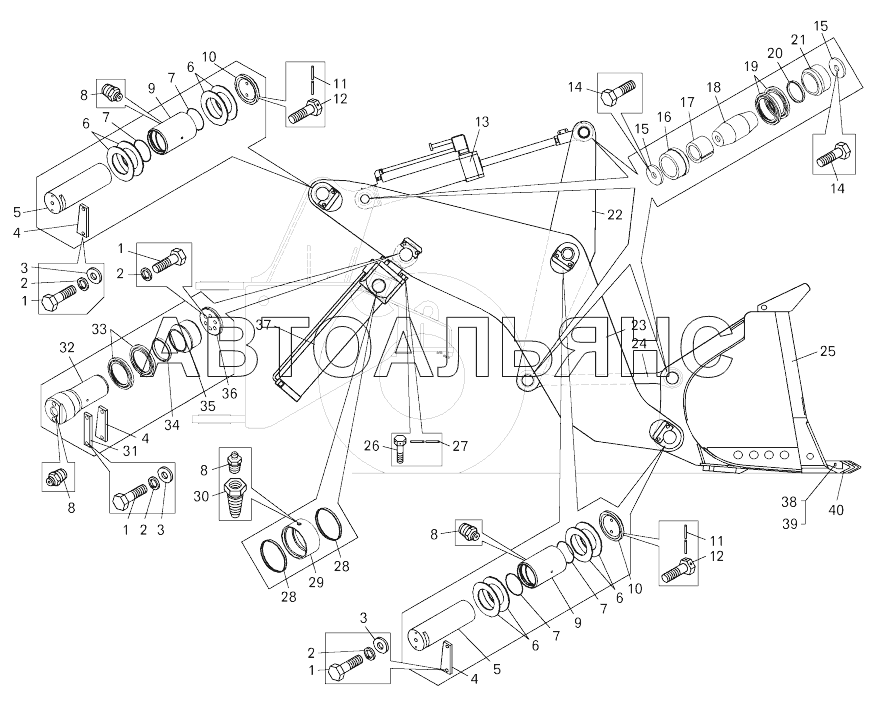 Установка погрузочного оборудования ;Mounting of working equipment