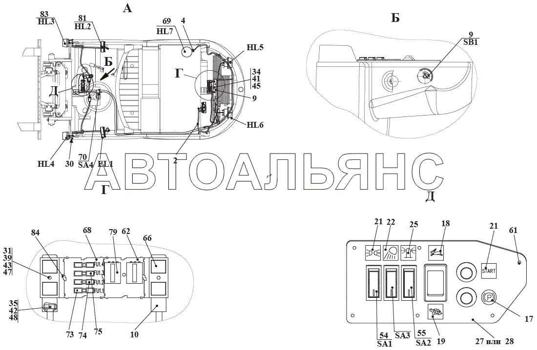 Электросистема светосигнальной аппаратуры. Е