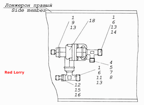 Установка двухмагистрального клапана