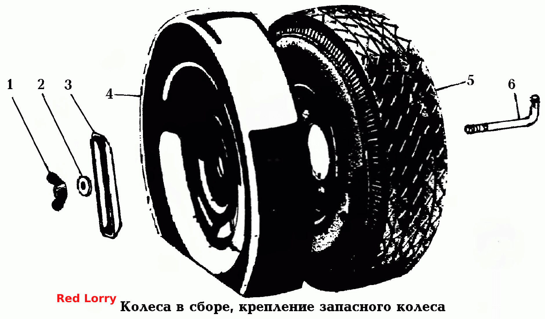 310.  Колеса и ступицы\Колеса в сборе, крепление запасного колеса