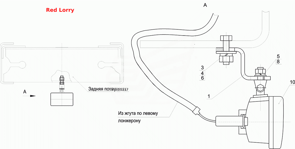 Установка заднего противотуманного фонаря 555002-3700012