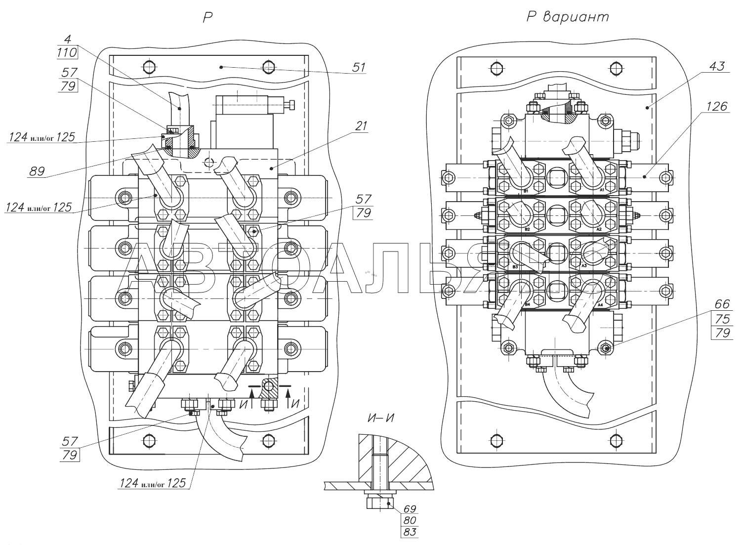 Гидросистема погрузочного оборудования 342С.46.00.000-В;Hydraulic system of loading equipment 342С.46.00.000-В