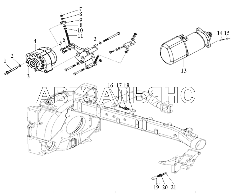 14A7A2 Альтернатор, стартер и датчик
