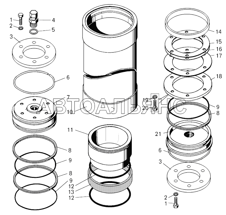 Пневмогидроаккумулятор (, );Pneumohydraulic accumulator