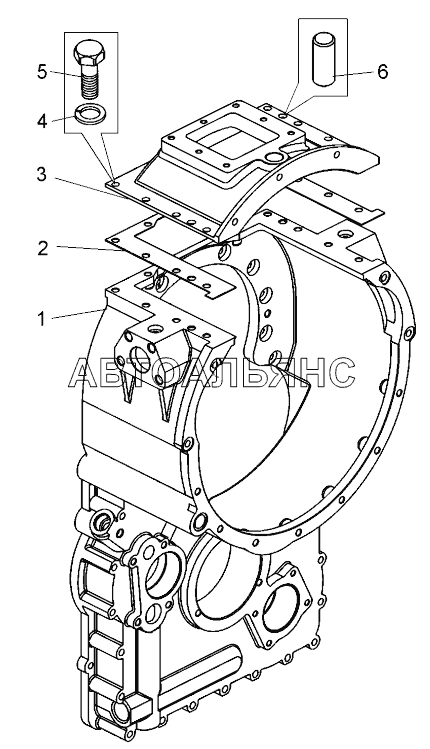 Картер гидротрансформатора ;Casing torque converterа