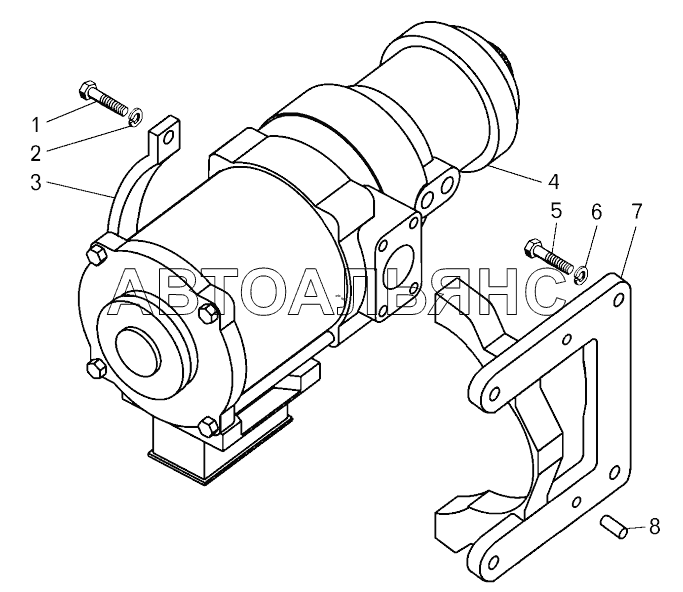 Установка пневмостартера;Mounting of pneumatic starter