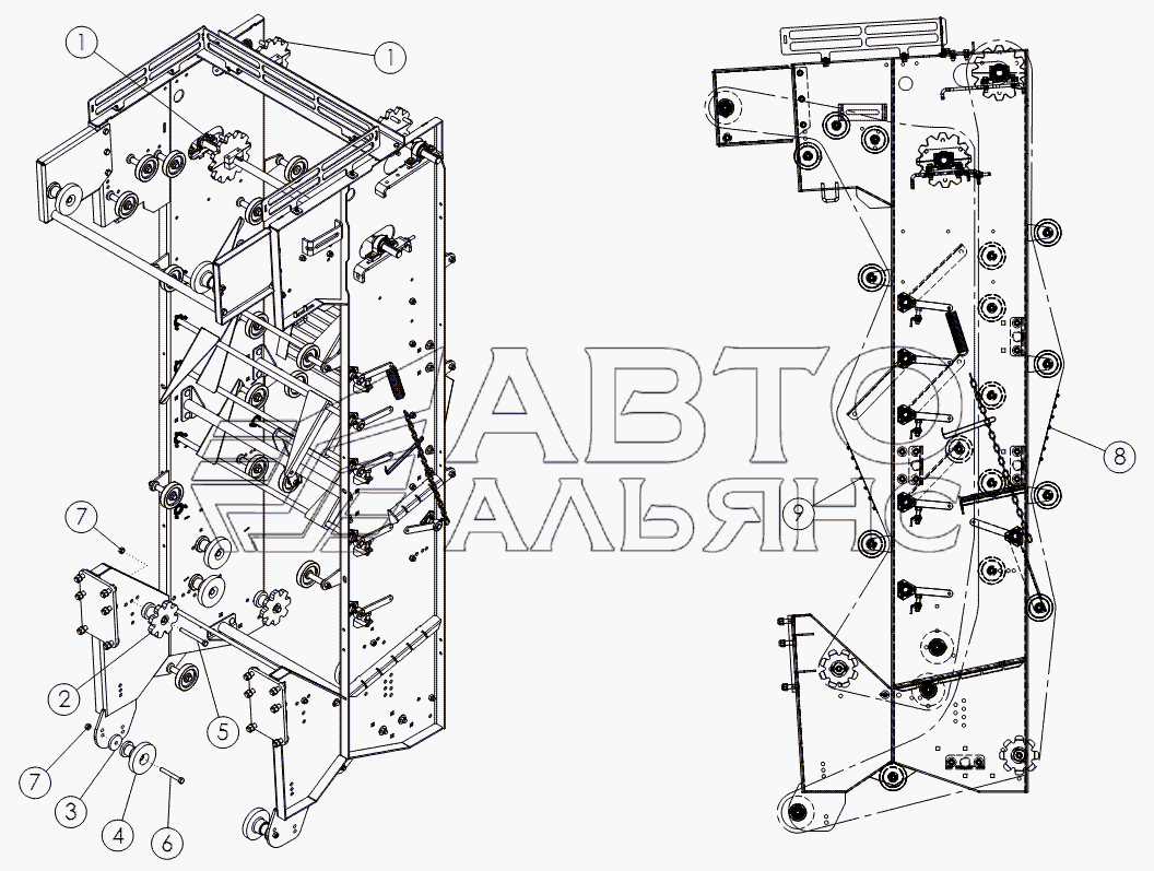 REAR SCRUB: BELTED CHAIN 50MM