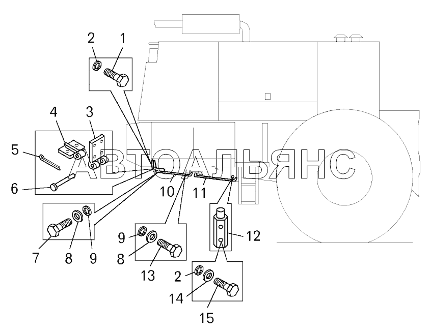 Установка брызговиков моторного отсека ;Mounting of the engine compartment mud guards