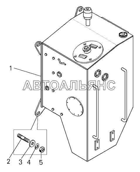Установка масляного бака (75570-8600034-10);Mounting of oil tank