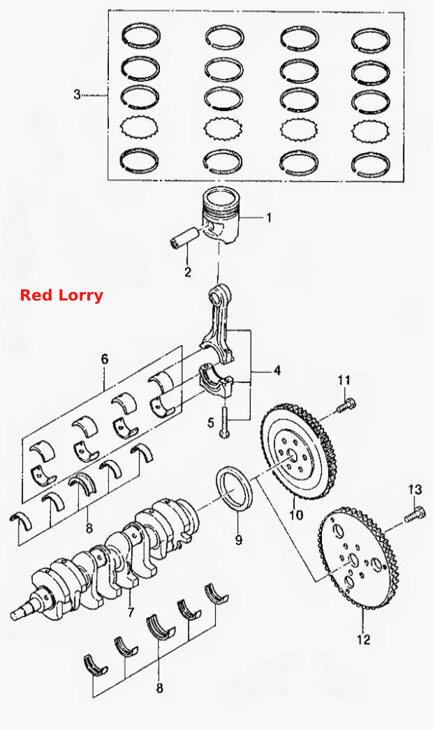 Коленвал и поршни (1.5 DOHC)