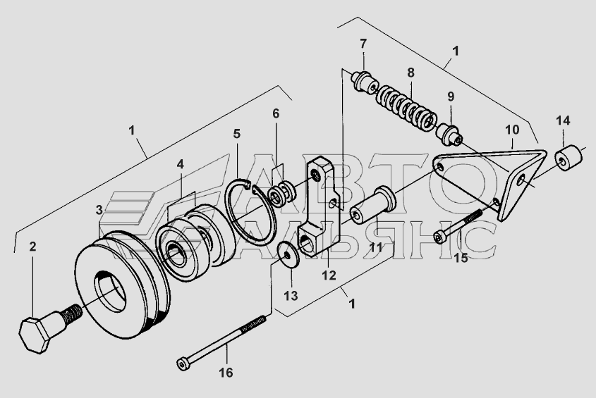 BELT TENSIONER - ENGINE 612DSJL/290HP FROM S/N C 5509