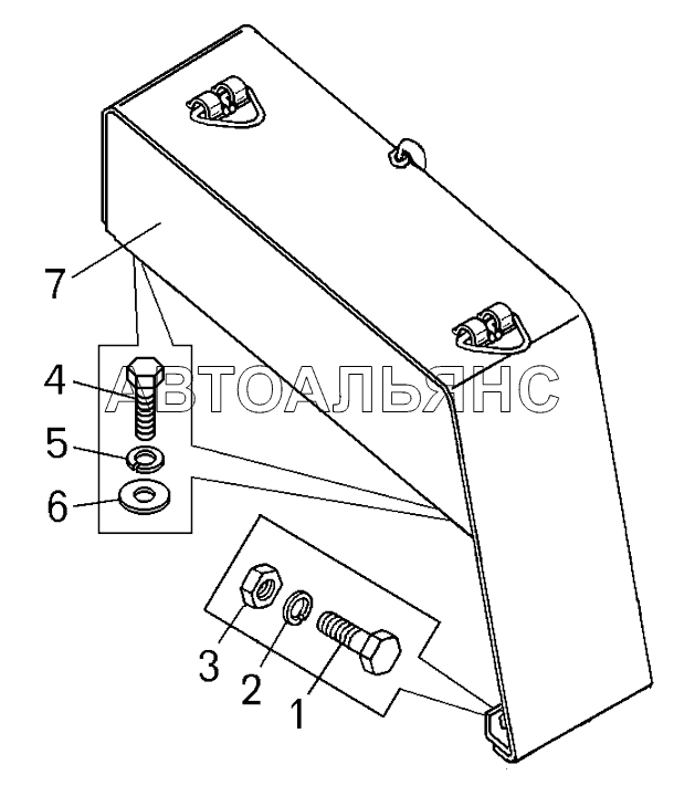 Установка инструментального ящика;Mounting of tool box