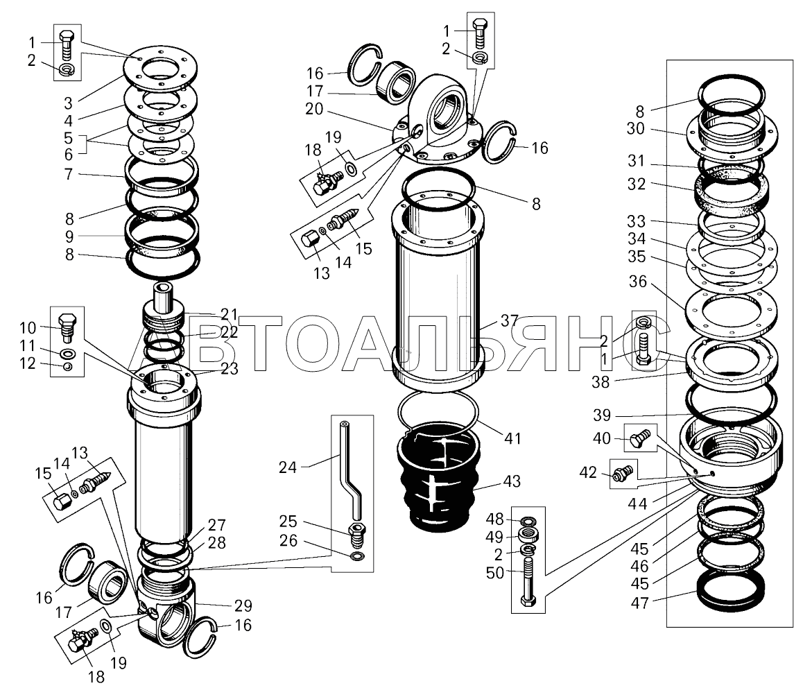 Цилиндр подвески;Cylinder of suspension