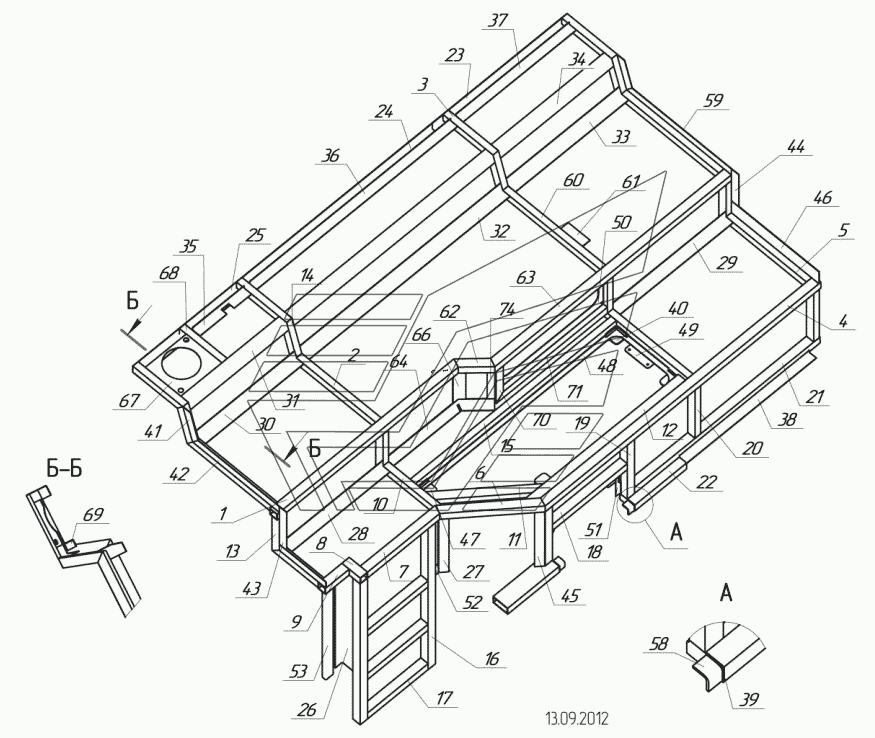 5299-5600500-01 – Каркас мотоотсека с установкой (евро 3, 4)
