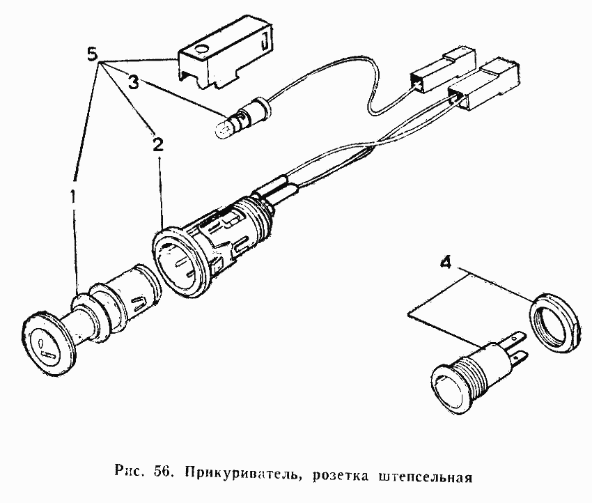 Прикуриватель, розетка штепсельная