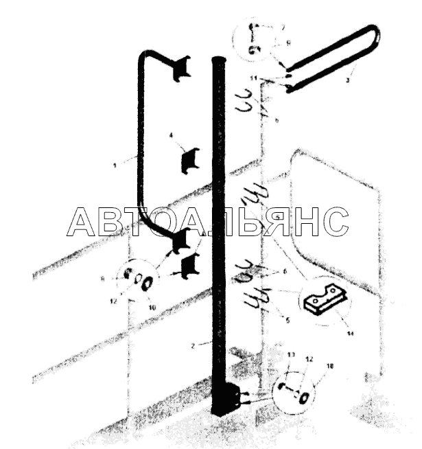 Установка кронштейнов зеркал;Mounting of mirrors brackets