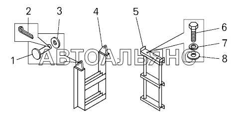 Установка лестниц (, );Mounting of ladders