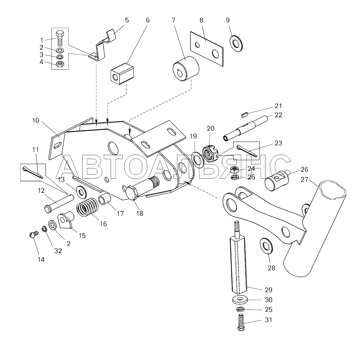 Колонка рулевая с кронштейном;Steering column with bracket