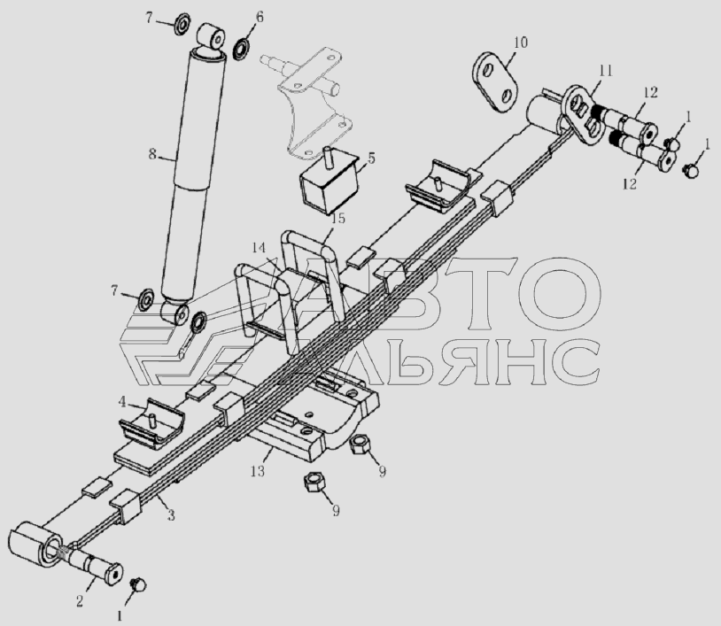 2911D4JC Rear suspension assembly