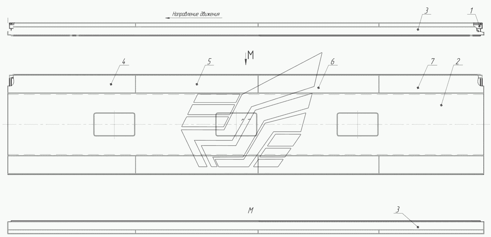 5299-102-5700500-01 – Крыша в сборе (металлическая облицовка без кондиционера) (см. 5299-102-5700500-01СБ)