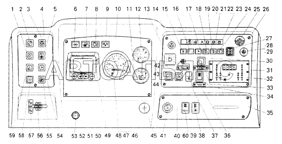 Установка панели приборов;Mounting of instrumentation panel
