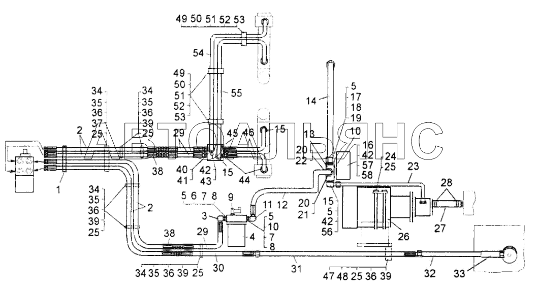 Установка трубопроводов рулевого управления;Mounting of steering pipelines