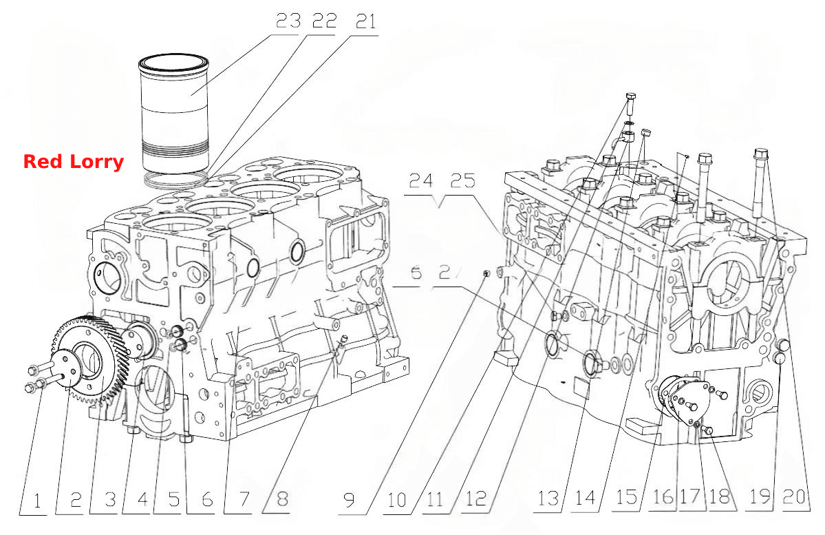 D7019- Блок цилиндров в сборе
